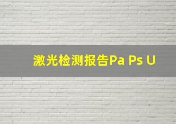 激光检测报告Pa Ps U